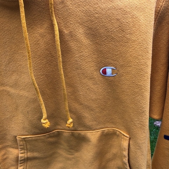 Champion Mustard Hoodie size small medium - Picture 10 of 13